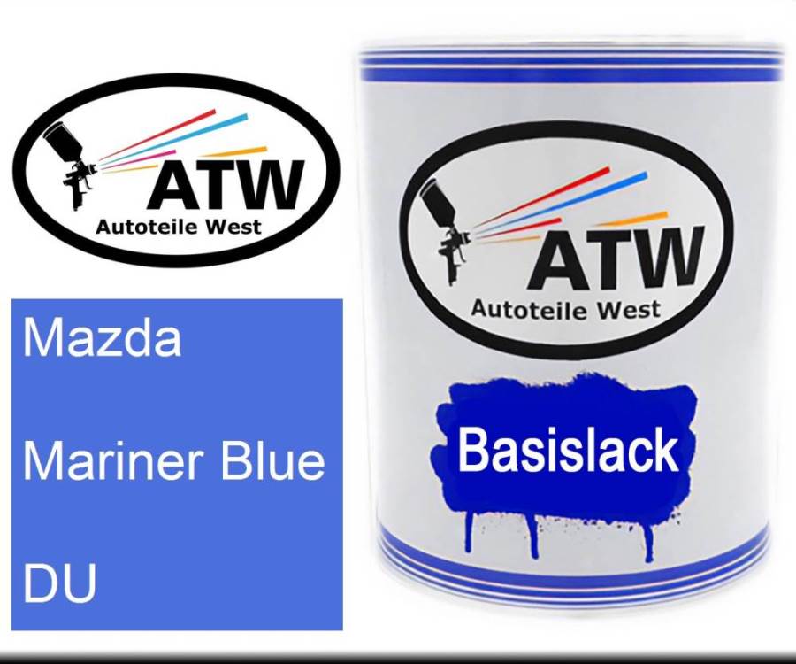 Mazda, Mariner Blue, DU: 1L Lackdose, von ATW Autoteile West.